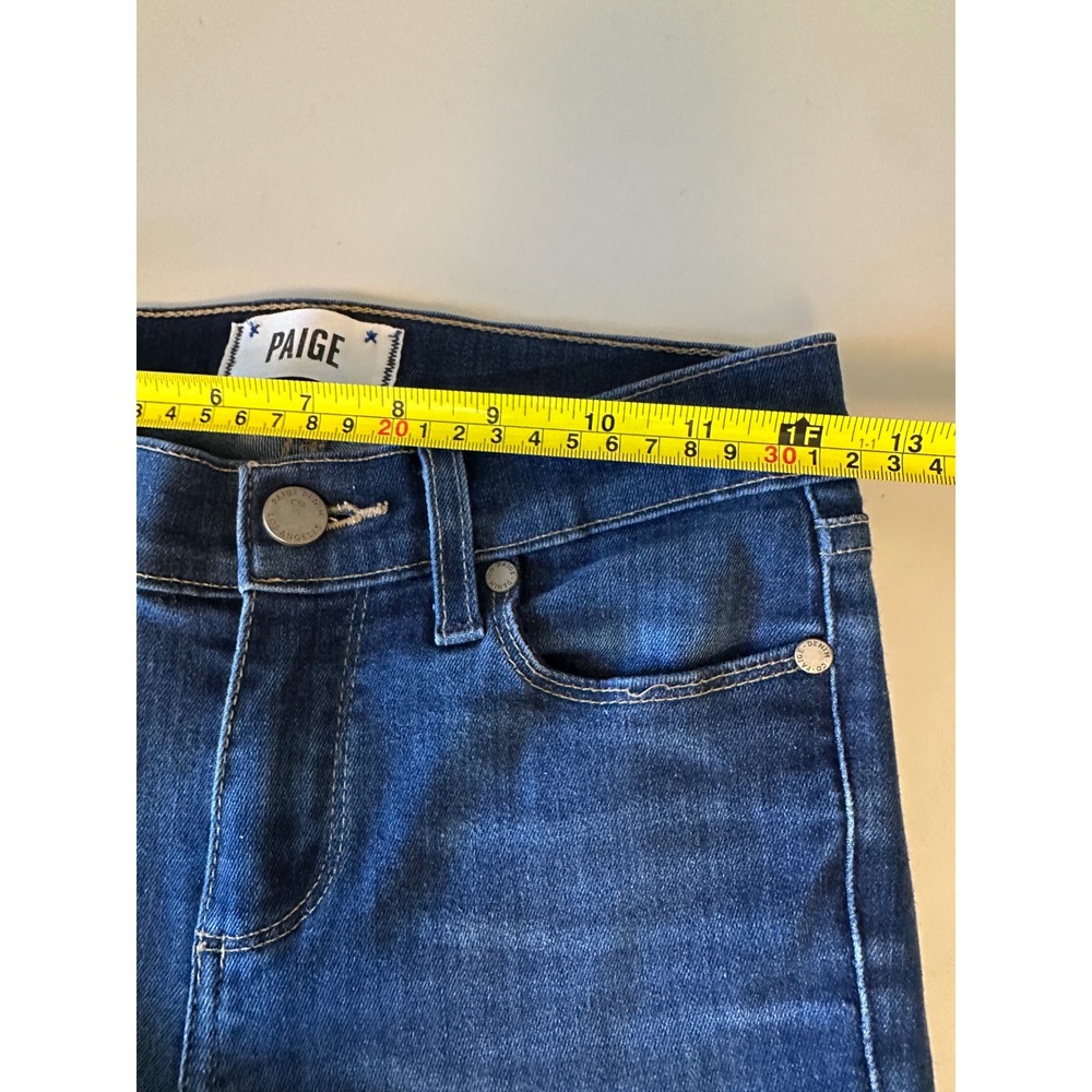 Paige Verdugo Ankle Mid Rise Skinny Jeans in Dark Wash Blue Denim | Size 25 - Picture 6 of 8